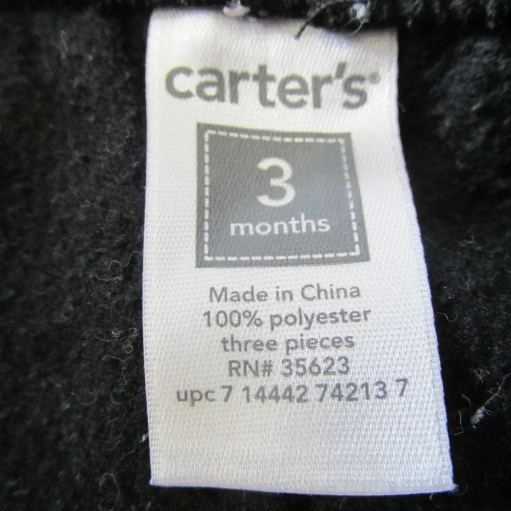 Carters 2 Pc Fleece Vest Pants Outfit Infant Boys Size 3M Red‎ Check Mommys Hero
